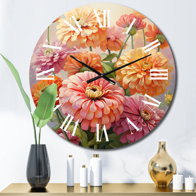 Horloge murale Zinnias