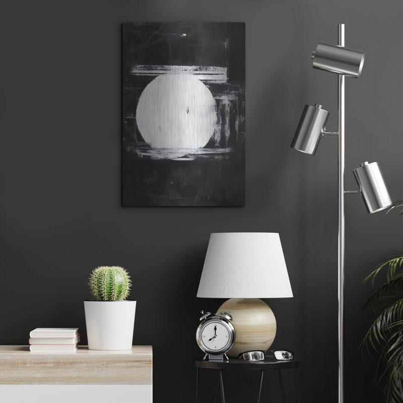 «Black & Neutral Abstract» par Petals Prints Design, art mural en métal, H 24 po x l 16 po