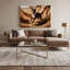 Chiens, art mural brun sur toile brun-1983021247