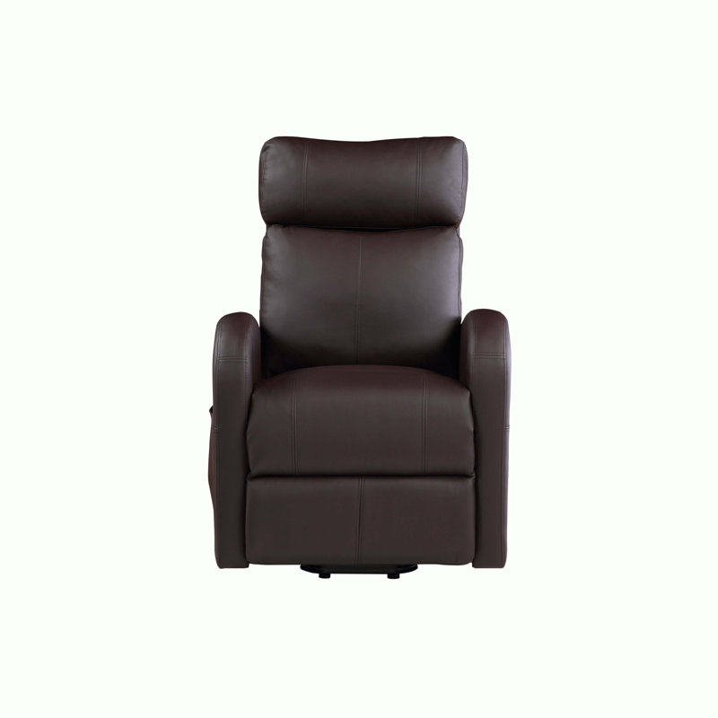 Fauteuil inclinable en polyuréthane avec lève-personne électrique, Brun