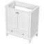 Base de meuble-lavabo de 30 po seulement - Blanc, style moderne avec portes et tiroir, bois massif et planche, tablette réglable, base blanche à assemblage requis, tiroir d'armoire pour le rangement,-402366332
