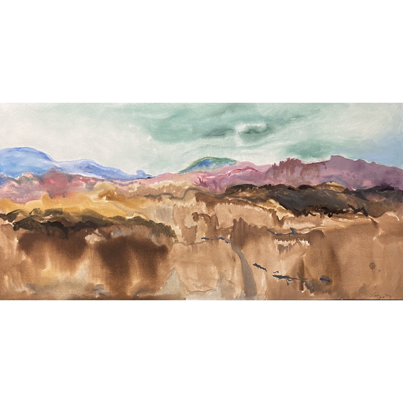 Paysage montagneux - Peinture sur toile encadrée