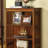 Antique Oak Finish Solid Wood Media Shelf, 5-Tier Open Storage Bookshelf