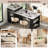 59.5" Kitchen Island With Extendable Dining Table, 2 Drawers, Power Outlet, Double-Sided Storage-2143110231