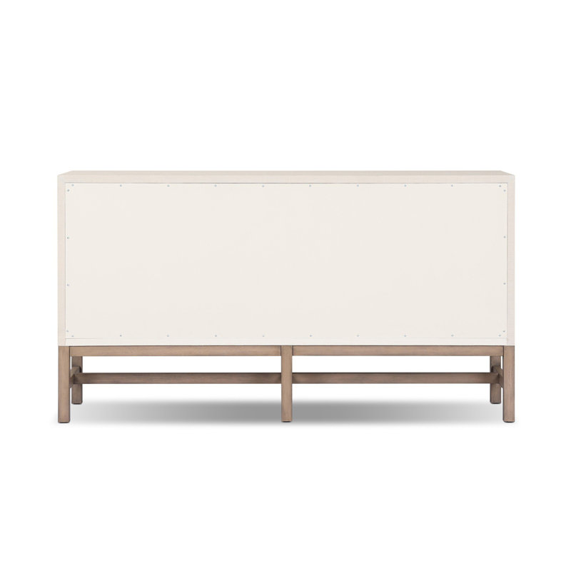 Fiona 6 Drawer Dresser - Black Raffia, Ivory Painted Raffia
