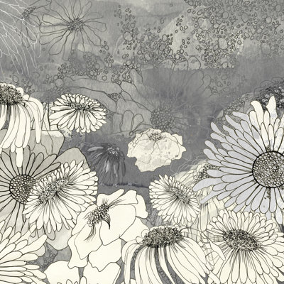 Fleurs sur fond gris I