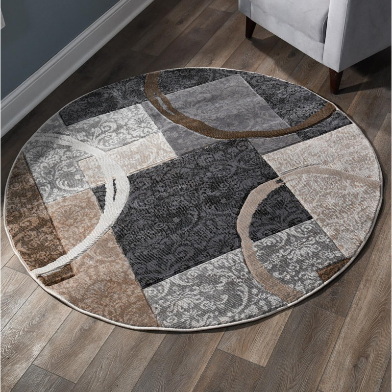 Caratunk Area Rug, Round 5'3"