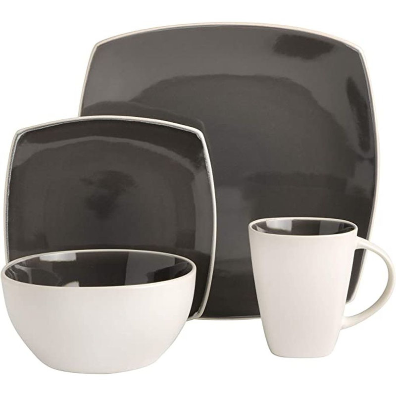 Vaisselle Ivy Bronx - service pour 4, Gris / Blanc