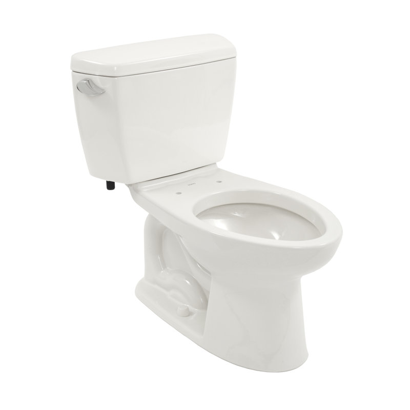 Drake® Elongated Two-Piece toilet (Seat Not Included), Cotton, Left-Hand, Gravity