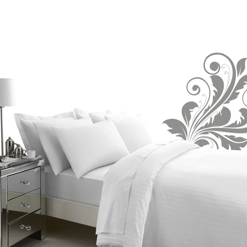  Egyptian-Quality Cotton Duvet Cover Set, White, Kingsize Duvet Cover + 2 Pillowcases