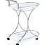 Chariot-bar blanc à 2 tablettes en verre blanc