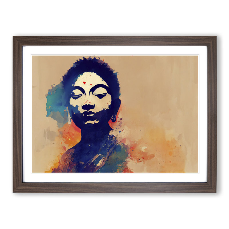 XH1022-10287X Woman - Single Picture Frame Print, 46cm H x 64cm W, Walnut 