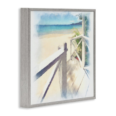 «Faded Beach Steps», art de la giclée encadrée par Noah Bay