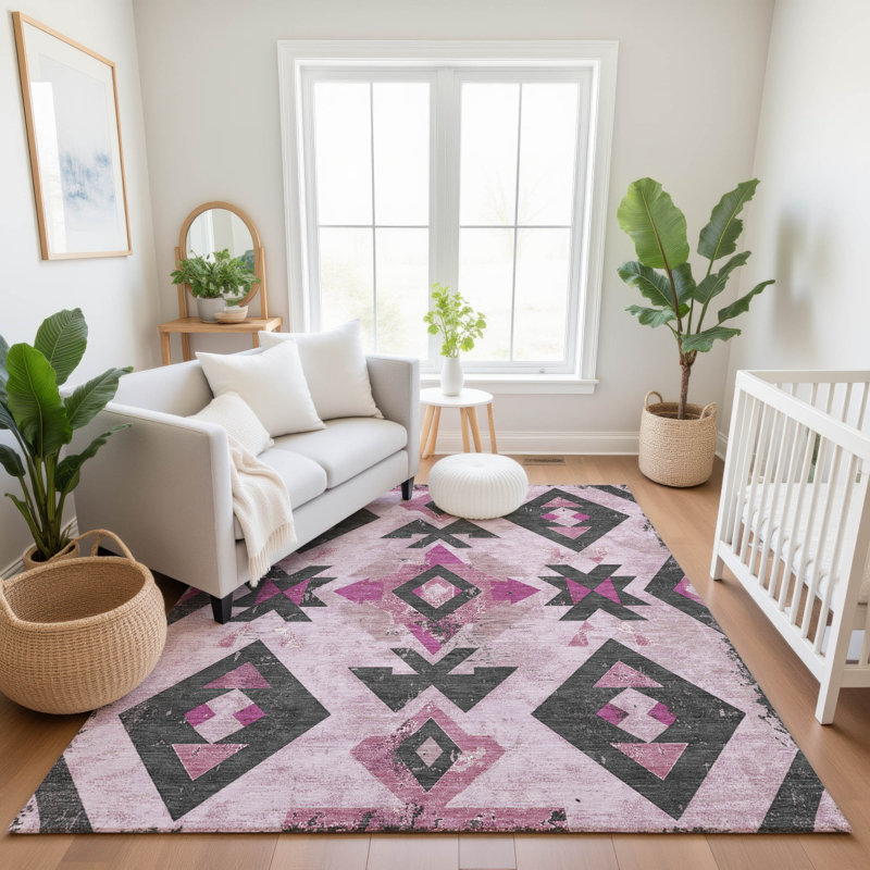 Premium Machine Washable Fairwood AMF1882 Aztec Rug, Rectangle 8' x 10'