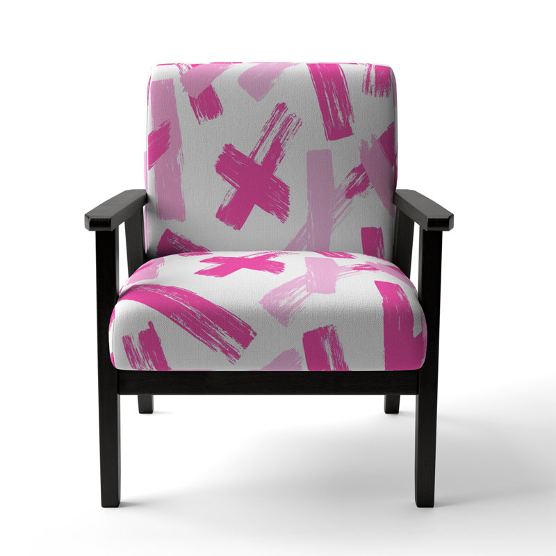 Inbar - Crossing Paths II - Fauteuil d'appoint rembourré moderne, Rose