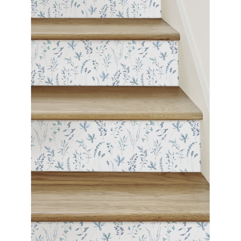 Décalcomanie murale Stair Riser, L 7 po x L 48 po, Bleu