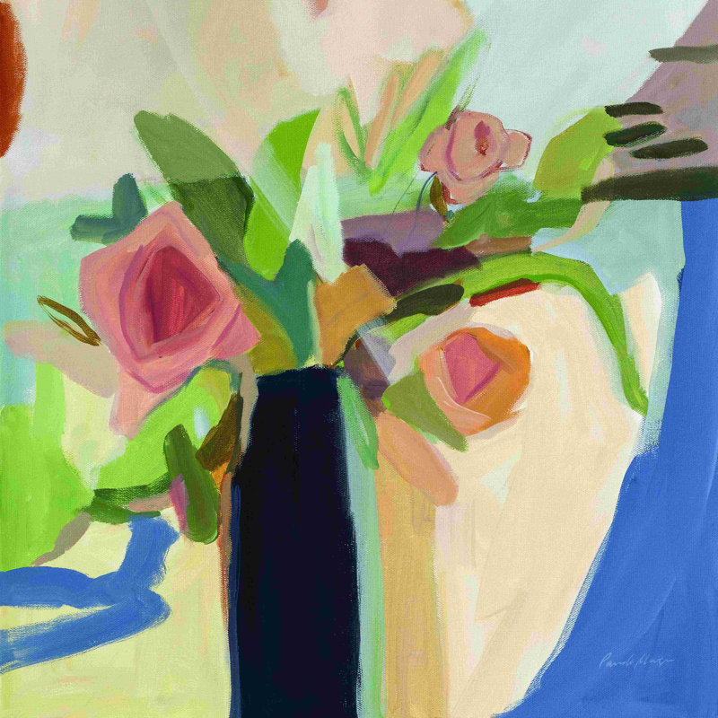 Vase noir - reproduction sur toile tendue, H 12 po x l 12 po