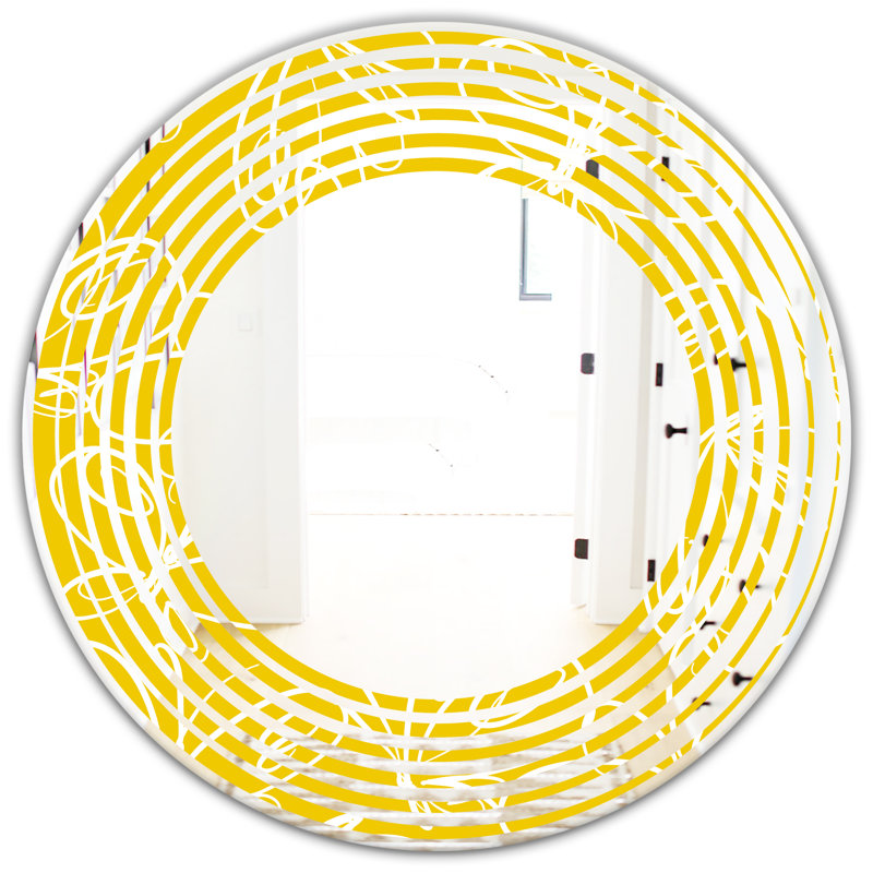 Miroir mural à motif de couleur à motif de couleur papillons wave glam, H 31,5 po x l po