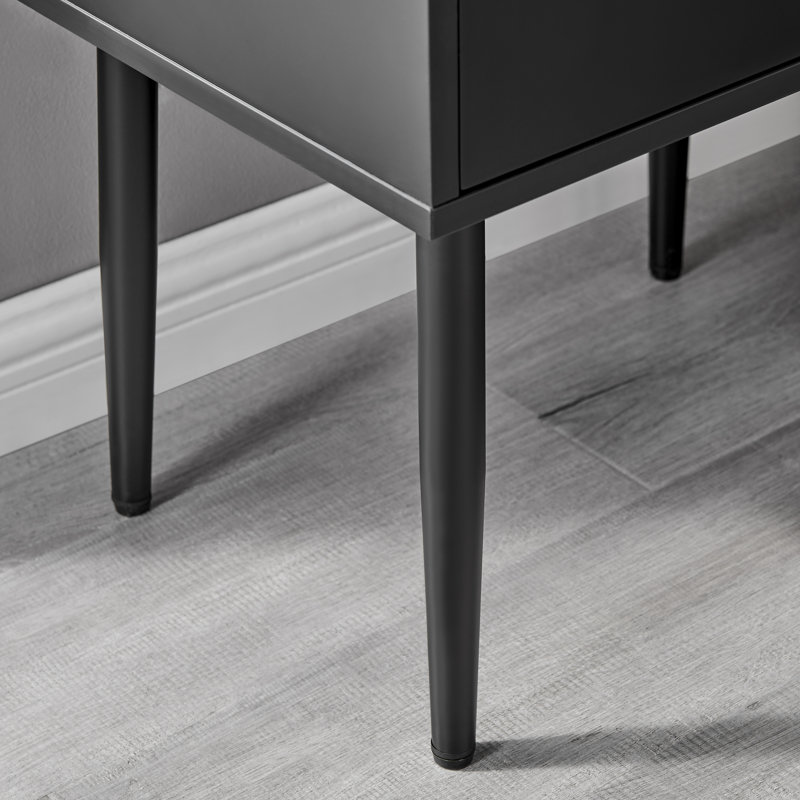 Table de chevet 2 tiroirs Blodwyn, Noir