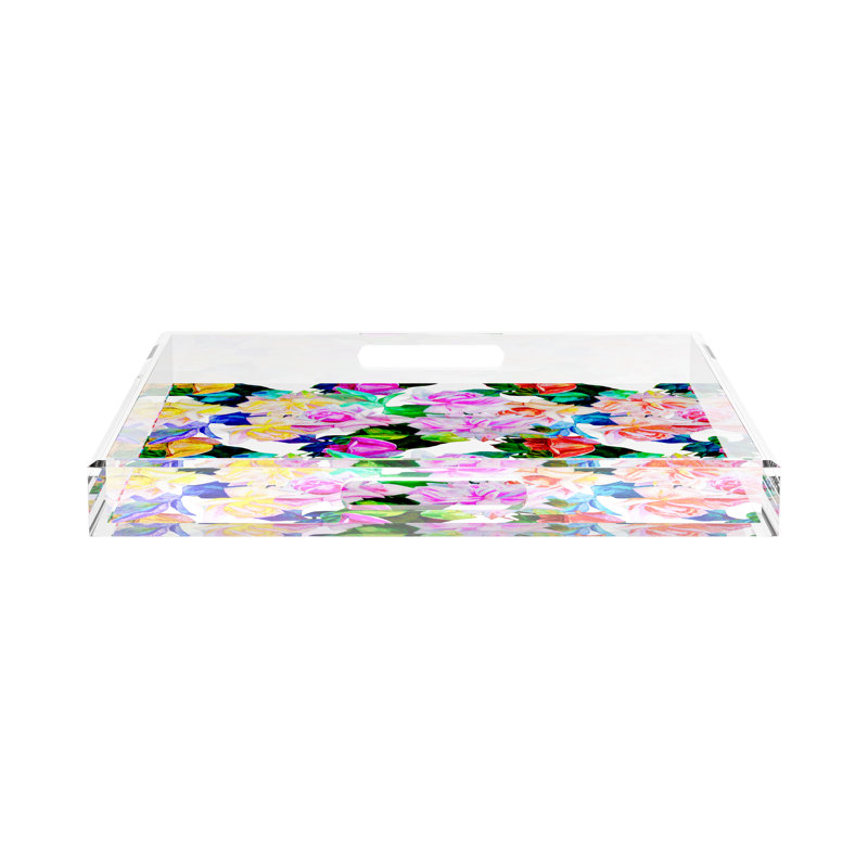 Passion Intenso Acrylic Square Decorative Tray, 18"W x 18"D x 2"H
