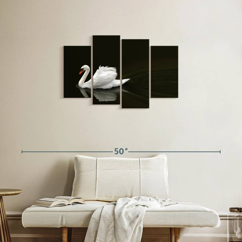 Brampt White Swan Elegance, 22" H x 36" W