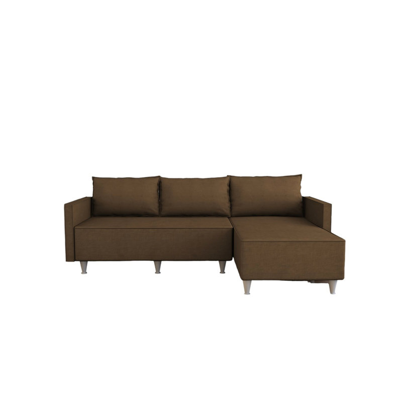 Reversible Sectional, Brown - 5 Cozy With Foam And Solid Wood Construction, Simple Assembly For Living Space Sectional To Fit Your Room Style, Filler Wood, Easy Process