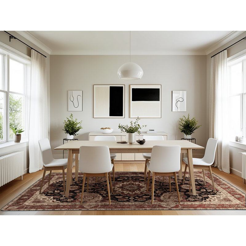 Machine Washable Persian Brown Area Rug, Rectangle 7' x 10'
