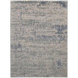 High-Quality Hand-Knotted Silver And Black Area Rug