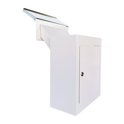 Boîte de dépôt Plugsharge à travers le mur avec housse imperméable | Boîte aux lettres murale robuste avec goulotte réglable de 10 pouces | Coffre-fort imperméable et imperméable pour le courrier, le loyer, les chèques, l'argent comptant et les 