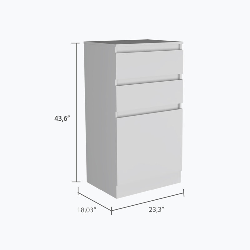 Commode 2 tiroirs, Blanc