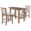 Ensemble de table de salle à manger à hauteur de comptoir en bois 3 pièces avec 2 chaises rembourrées pour petite place