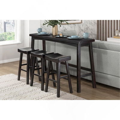 Ensemble de tabouret de bar, table et tabourets de bar transitionnels 4 pièces