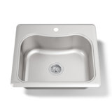 Staccato 25" L x 22" W x 8-5/16" Top-Mount Single-Bowl Kitchen Sink with Single Faucet Hole