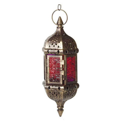Iron Hanging Candle Holder Vintage Glass Moroccan Tea Light Candle Holder European Style Hollow Candle Holder for Wedding Garden