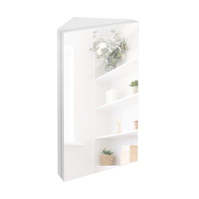 Eastbrook Corner Mount Frameless 1 of Doors Wood Recessed Medicine Cabinet with Mirror