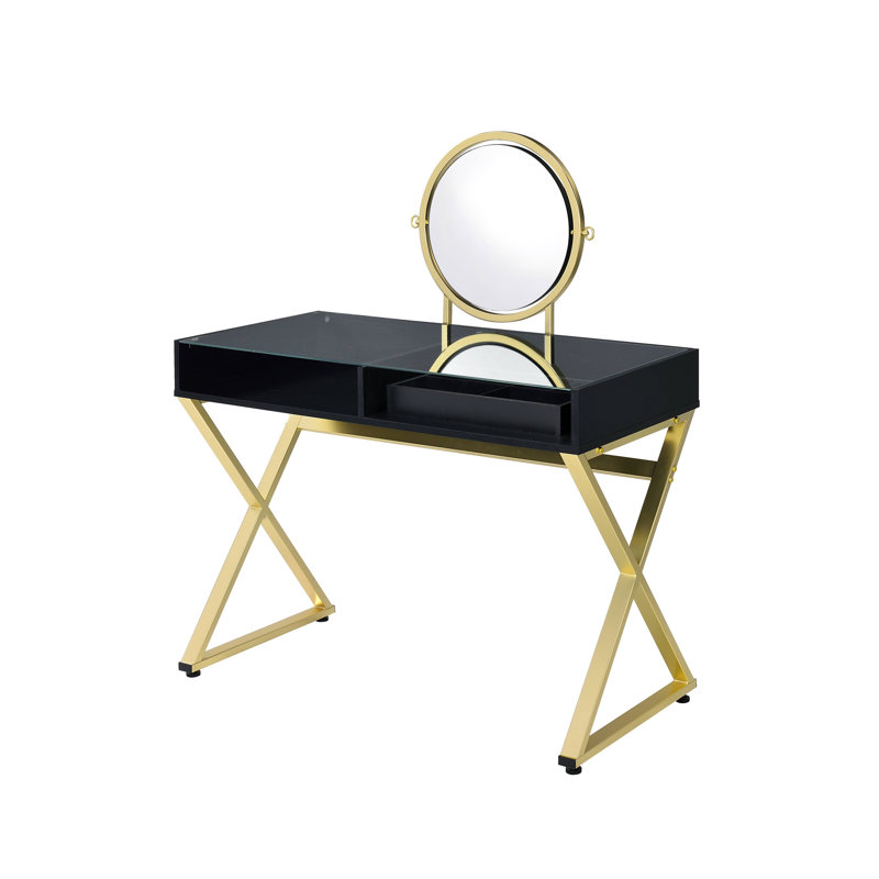 Bureau de coiffeuse avec miroir et plateau à bijoux (sans la chaise)