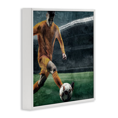 Soccer Kick In Action, giclée encadrée, design par Kim Allen