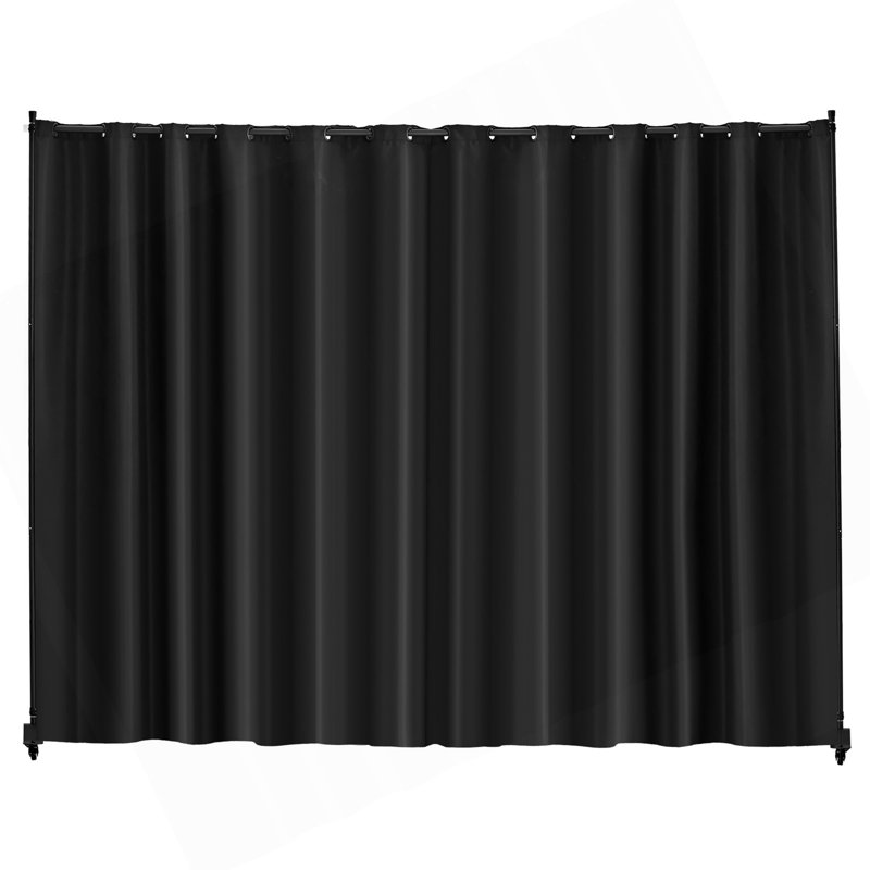 Room Divider, 96×120Inch Portable Panel Room Divider With Wheels Curtain Divider Stand, Room Divider Privacy Screen For Office, Bedroom, Dining Room, Study, Black