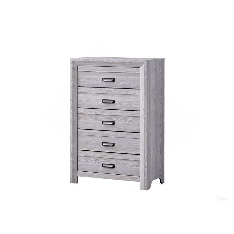 Ensemble de meubles de chambre à coucher 1 pièce 5 tiroirs gris contemporain