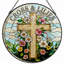 Panneau de vitrail 12 "H Cross Lilies-805614179
