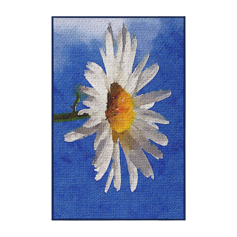 Tapis bleu Daisy, Rectangle 3 pi x 5 pi