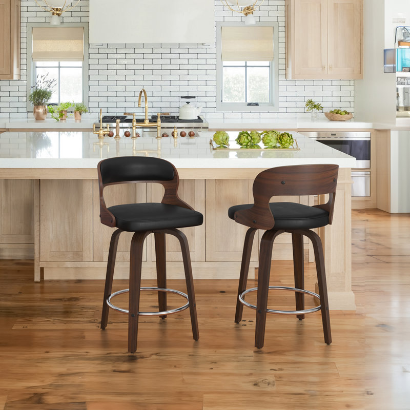 Carylon Swivel Upholstered Counter Stool, Gray