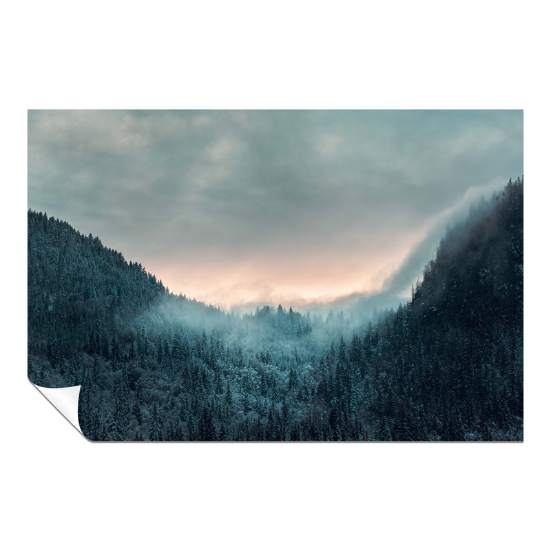 Fir Trees In A Foogy Forest - No Frame Print, 20cm H x 31cm W x 0.5cm D
