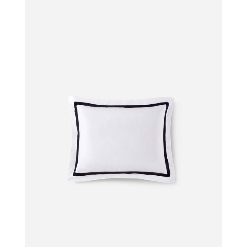 Frame Sham Set, King, White/Black