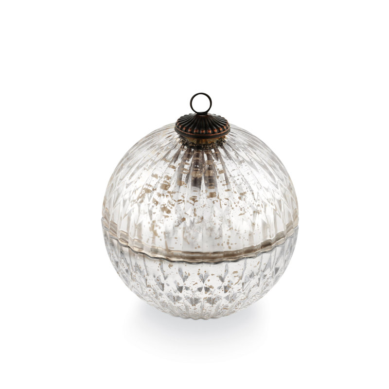 Balsam & Cedar Scented Silver Mercury Glass Candle