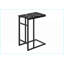 Table basse en forme de C peu encombrante avec aspect marbre noir & amp; Base en métal noir pour le salon, la chambre à coucher