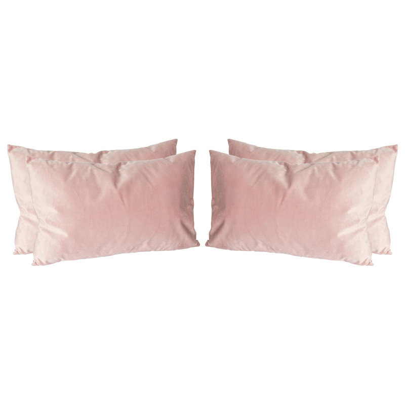 Rectangular Lumbar Cushion with Filling, Pink