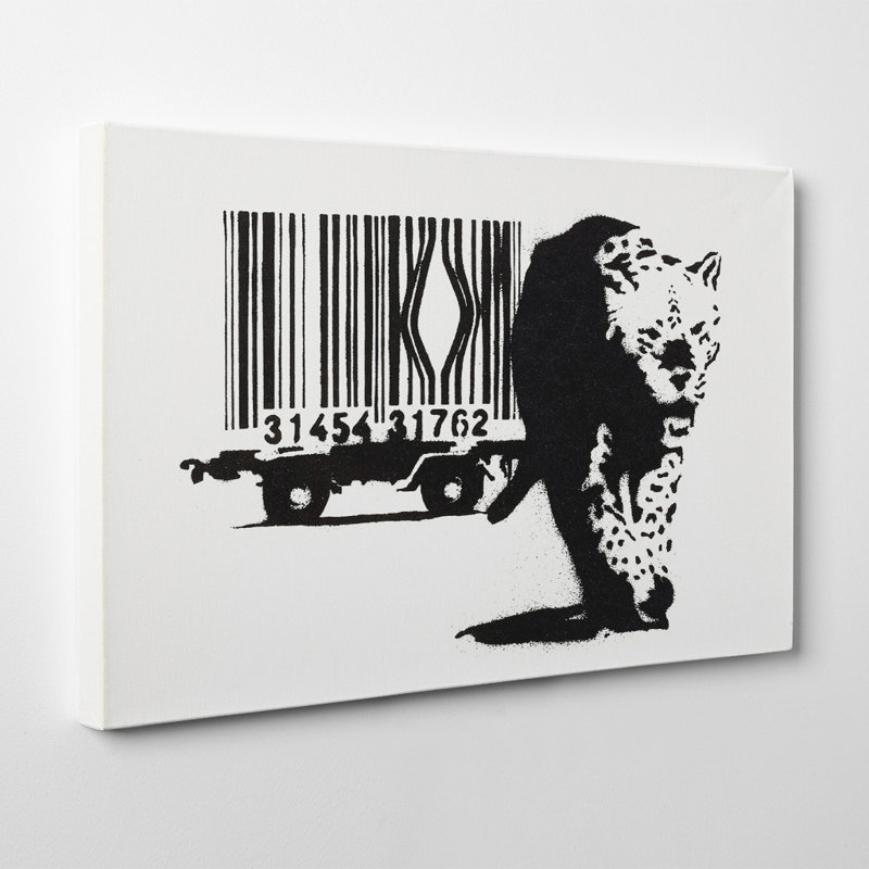 Banksy Barcode Graffiti - Wrapped Canvas, 40cm H x 60cm W