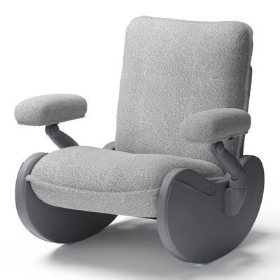 Lullacloud Nursery Rocking Chair Glider For Breastfeeding, Black by MAMAZING