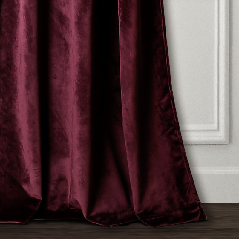 Prima Plum Velvet Room Darkening Curtain Pair